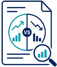 Win-Loss research and analysis icon
